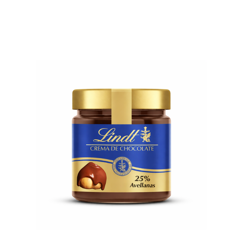 frasco de cream gianduja tipo nutella marca lindt