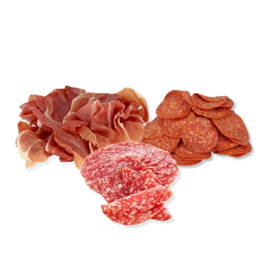 Mix fiambres pizza, pepperoni, salame milano y prosciutto. despacho todo santiago