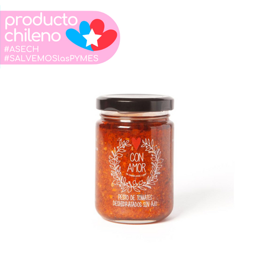 Frasco pesto rojo de tomates deshidratados