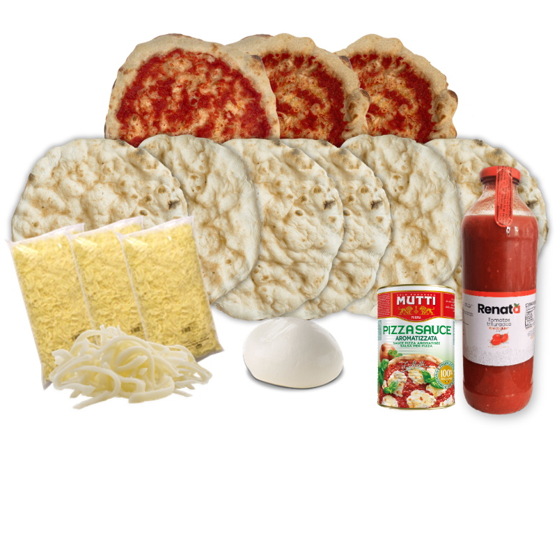 Pizzakit Masas tradicional con masa napoletana, salsa, mozzarella y fior di latte