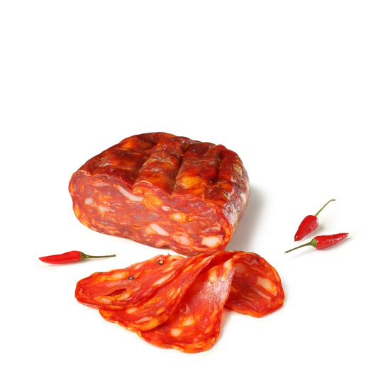 Salame picante spianata calabra trozo y laminas