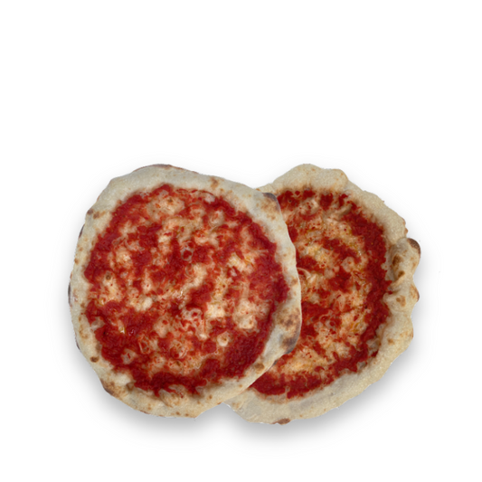 Masa de pizza napoletana con pomodoro y borde cornicione