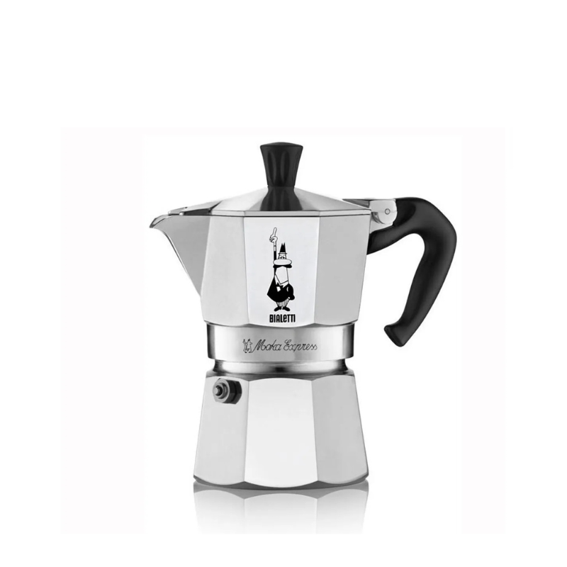 Cafetera Bialetti 3 tazas fondo blanco