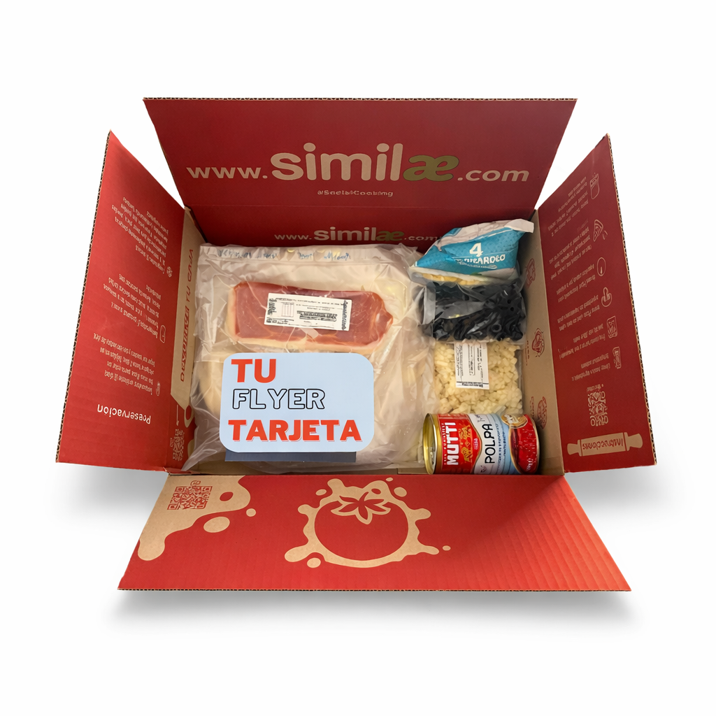 CAJA similae abierta con prodcutos regalo corporativo