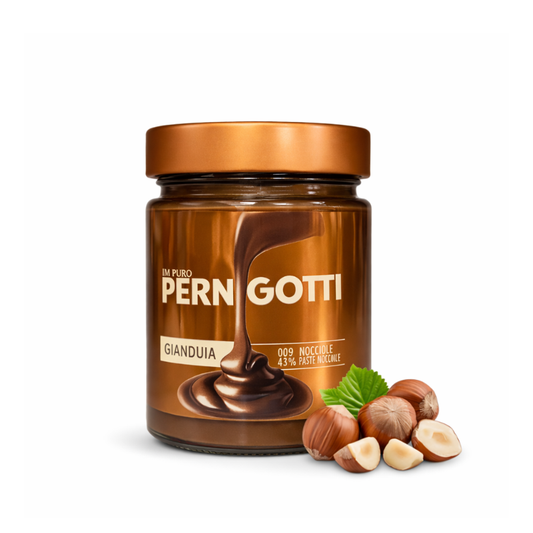 frasco de cream gianduja tipo nutella marca pernigotti