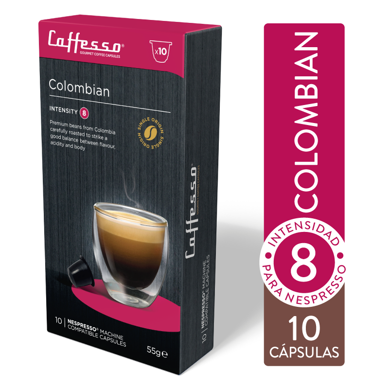 Cápsulas Caffesso Colombian x10 compatibles Nespresso – formato individual incluido en Pack x5