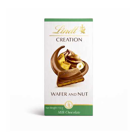 barra de chocolate lindt wafer and nut