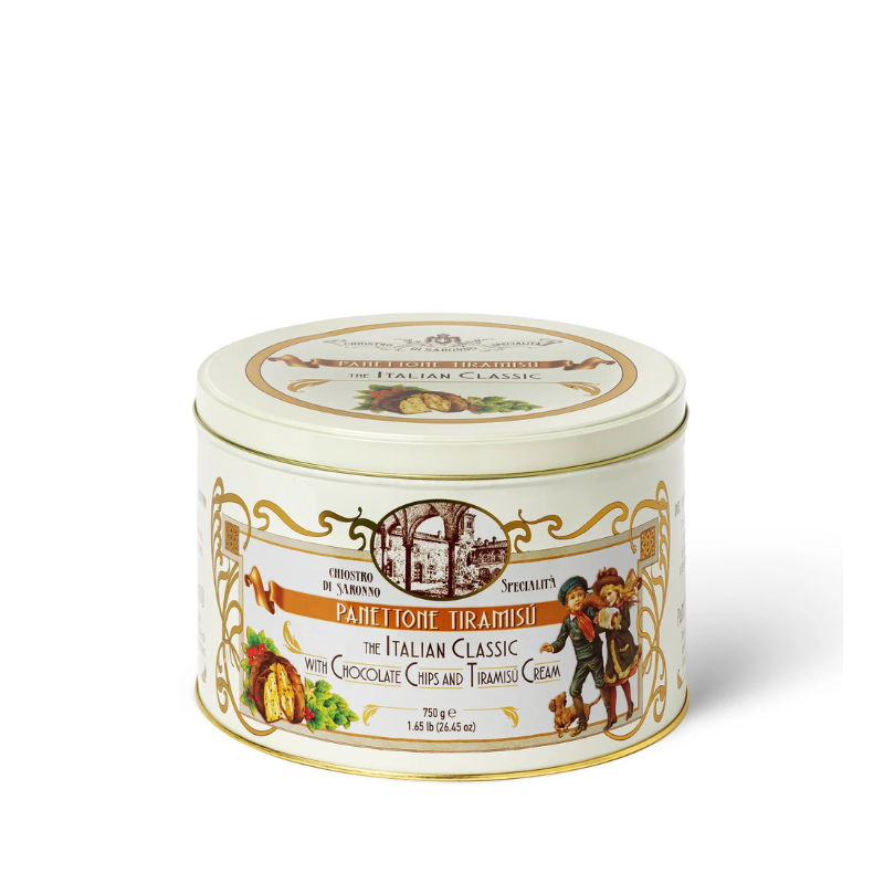 panettone en lata elegante, tiramisu