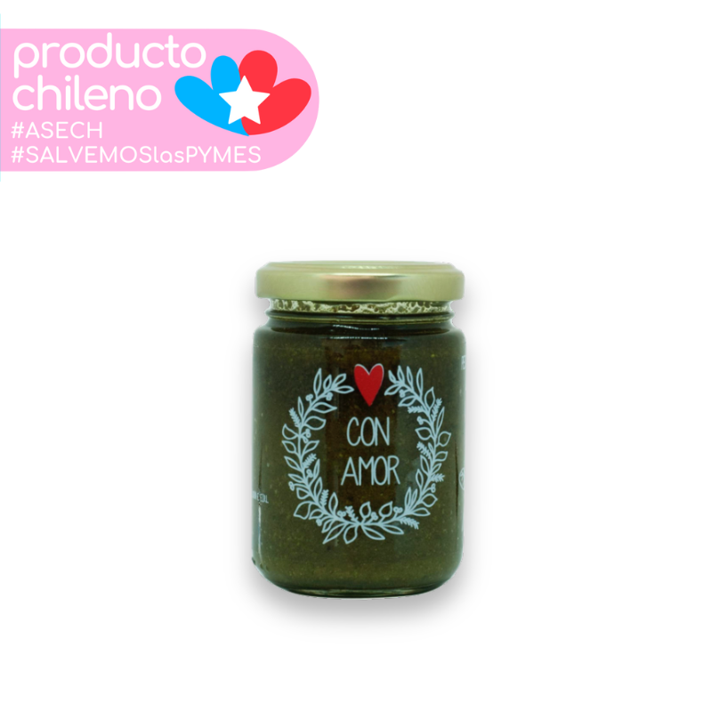 Frasco pesto albahaca marca con amor 130gr