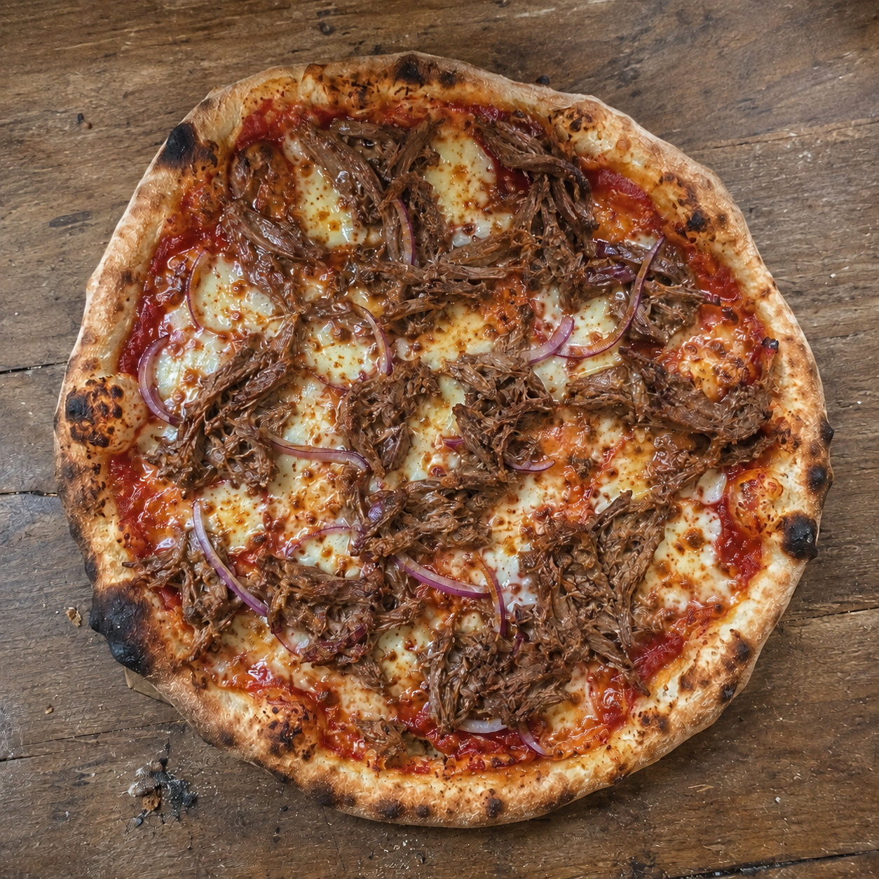 pizza con carne mechada