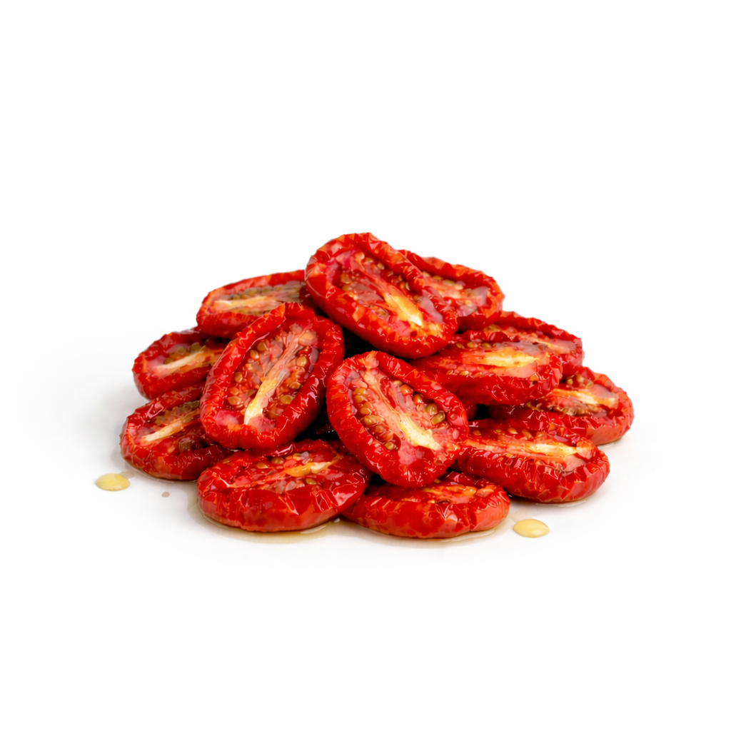 pila de tomates asoleados en aceite de oliva