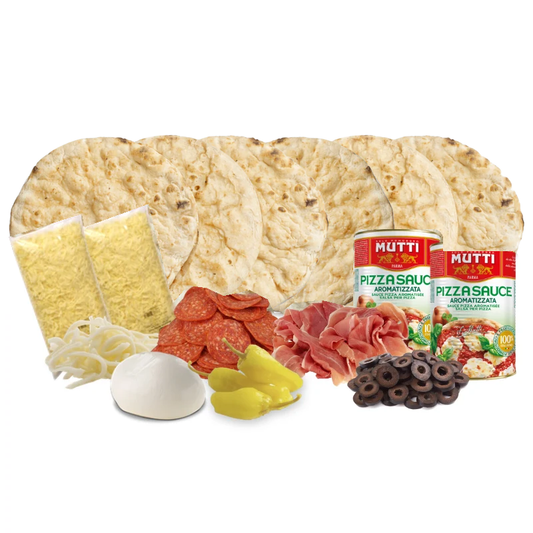 Kit 6 pizzas romanas BiPack Smart: masas, pepperoni, prosciutto, fior di latte, aceitunas y ají – Similæ