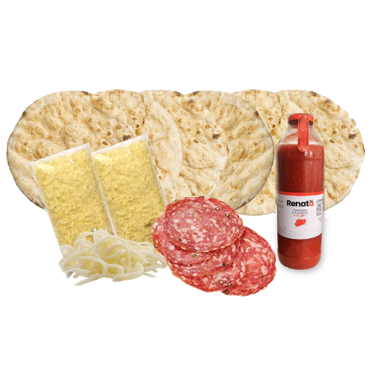 Kit 6 pizzas romanas BiPack Toscano: masas, salame finocchiona, mozzarella y salsa – Similæ