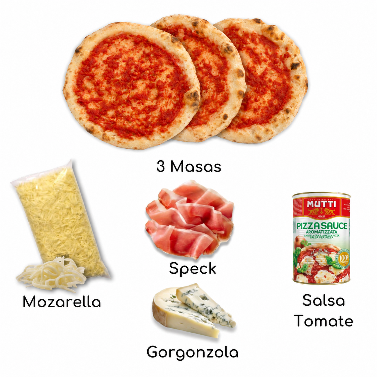 Ingredientes del kit pizza napolitana Speck e Zola Similæ