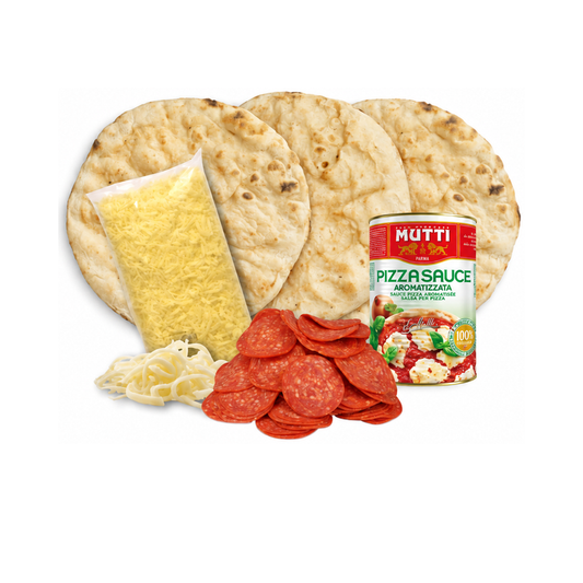 Pack Americano Romana Similæ: kit para 3 pizzas de pepperoni con masas romanas, mozzarella y salsa