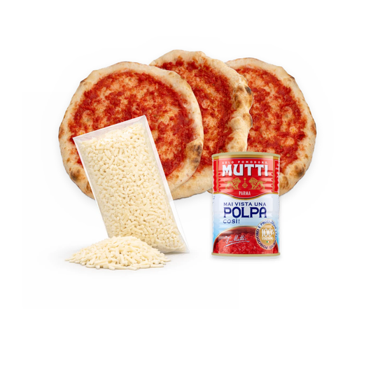 Kit 3 pizzas napolitanas Pack Classic: masas napolitanas, mozzarella y pulpa de tomate Mutti – Similæ