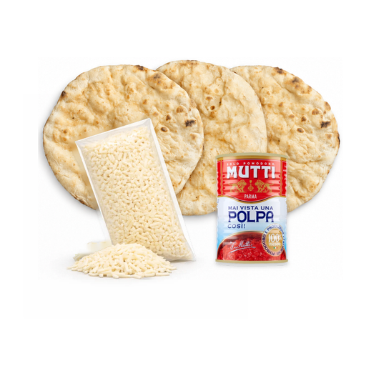 Kit 3 pizzas romanas Pack Classic: masas romanas, mozzarella y pulpa de tomate Mutti – Similæ