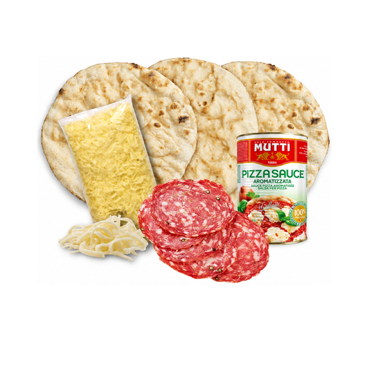 Pack Toscano Romana Similæ: kit para 3 pizzas con masas romanas, salame finocchiona, mozzarella y salsa