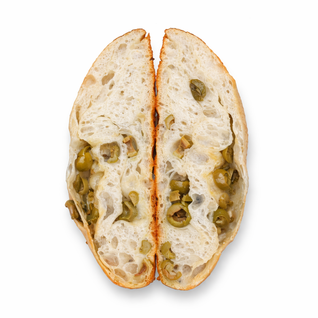 corte transversal pan focaccia